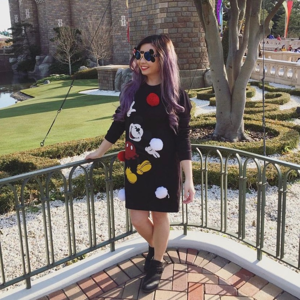 ASOS Mickey Mouse Pom Sweater Dress